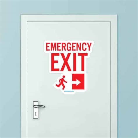 Emergency Exit Signs Emergency Exit Stickers Sticker Genius