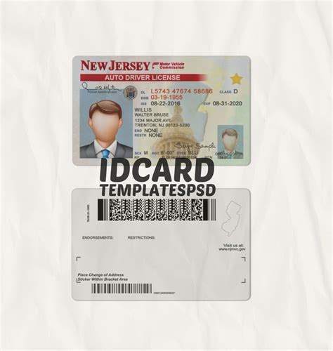 New Jersey Driver License Psd Id Card Templates Psd