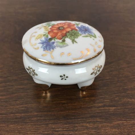 Vintage Porcelain Mini Trinket Box Japan Ebay