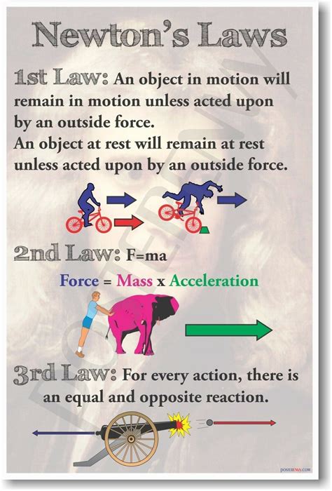 Newton S Laws New Classroom Physics Science Poster EBay Physics Classroom