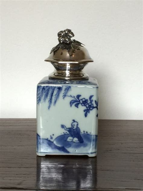 Chinese Porcelain Tea Caddy With Marked Silver Mounts Catawiki