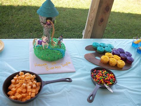 Tangled birthday party food {rapunzel birthday party}. Rapunzel birthday-serve food in frying pans!! | Kids birthday party, Tangled birthday, Tangled party