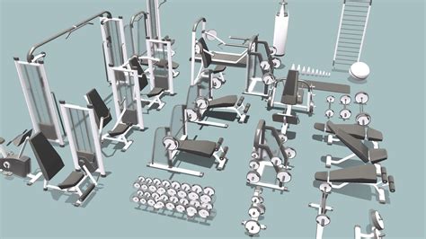 Gym Equipment Modern 3d Model By Straxer 5364d62 Sketchfab