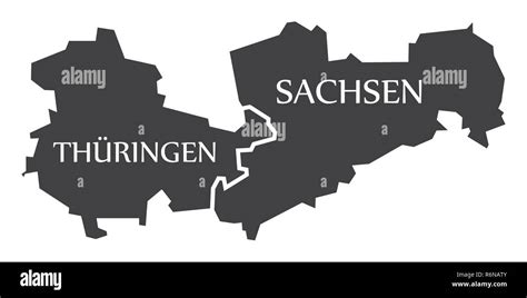 Turingia Sajonia Mapa De Estados Federales De Alemania Negro Con