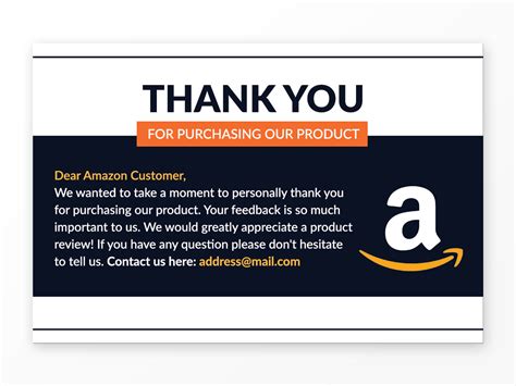 Amazon Thank You Card Design Product Insert Package Insert By Sayed