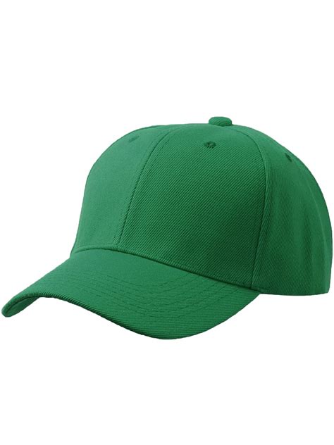Cap Mens Plain Baseball Cap Adjustable Curved Visor Hat Kelly