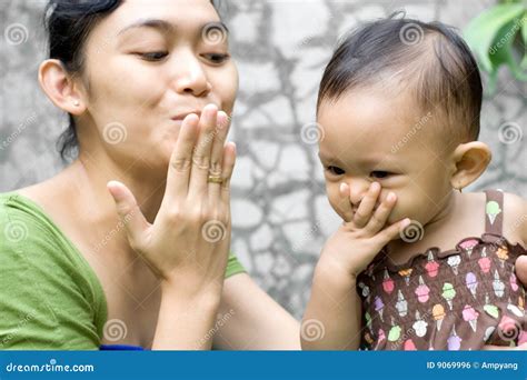 Teaching a goodbye kiss stock photo. Image of babysitting - 9069996