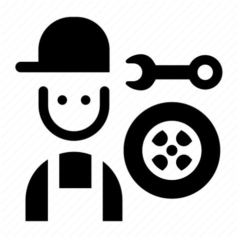 Avatar Car Man Mechanic Repair Service Wheel Icon