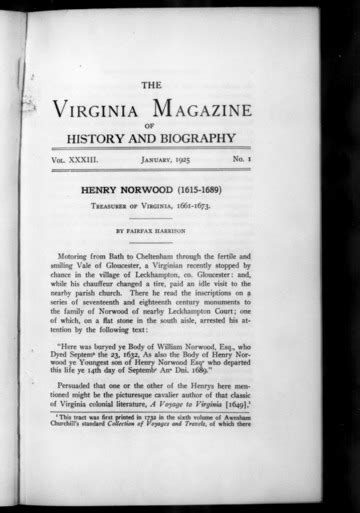 The Virginia Magazine Of History And Biography 1925 01 Vol 33 Iss 1