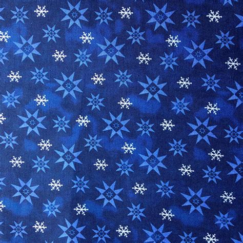 A Quilters Christmas Snowflakes Blue Pili Pala Fabrics