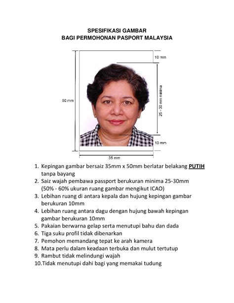 Existing passport is in good condition (not defaced or water damaged). Size Ukuran Gambar Passport Malaysia