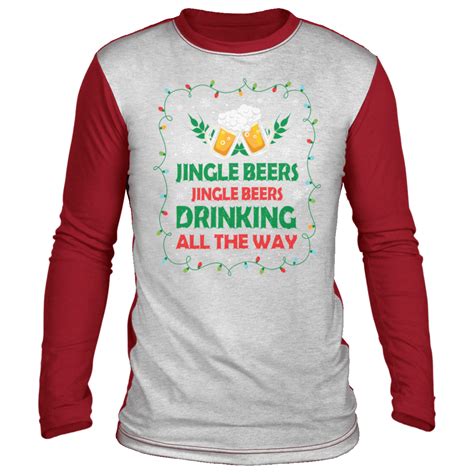 Jingle Beers Drinking All The Way Ugly Christmas Sweater Long Sleeve