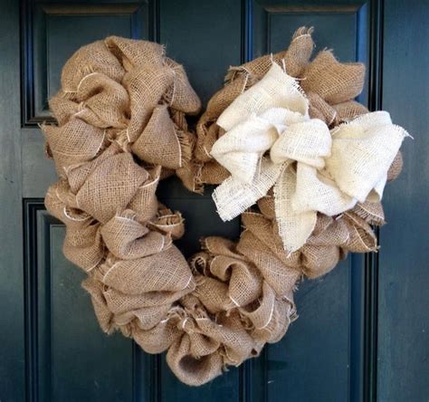 Burlap Heart Wreath For Valentines By Tiffanynewcomb On Etsy