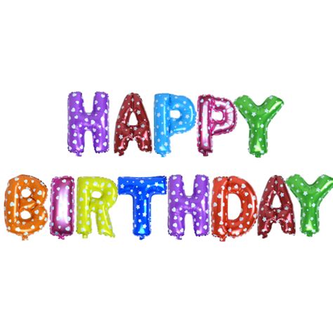 14 Inch Alphabet Balloons Set Happy Birthday Assorted Color