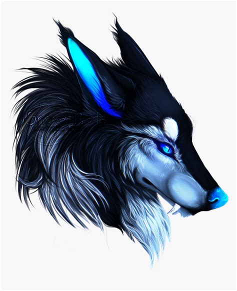 Transparent Snow Wolf Png Blue And Black Anime Wolf Png Download