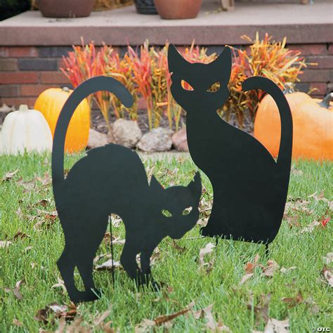 Halloween Decorations Outdoor Black Cat Silhouette Yard Signs Garden
