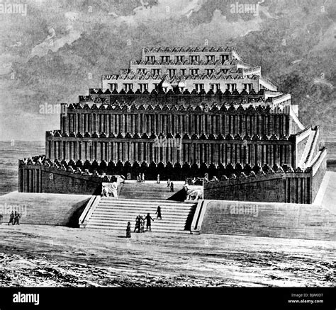 Ancient World Babylon Tower Of Babel Reconstruction By Sir Henry