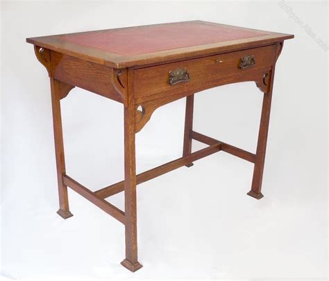 Good Arts And Crafts Desk In Golden Oak Leather Top Antiques Atlas