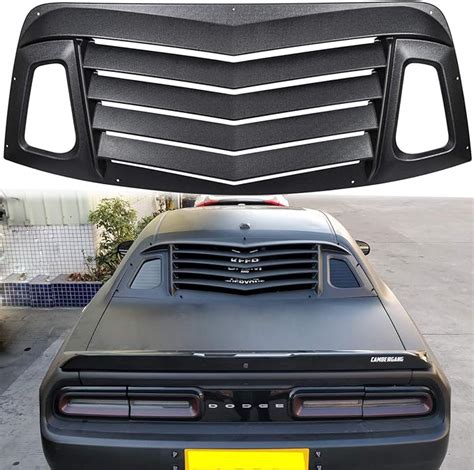 Window Louvers For Dodge Challenger 2008 2019 Matte Black Abs Rear