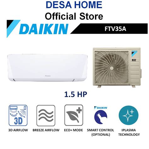 FREE DELIVERY DAIKIN FTV35A 1 5HP NON INVERTER WALL MOUNTED AIR COND