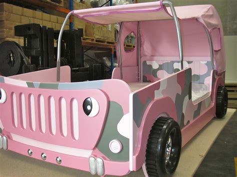 NEW KIDS GIRLS CHILD TODDLER SINGLE PINK CAMO JEEP CAR BED ...