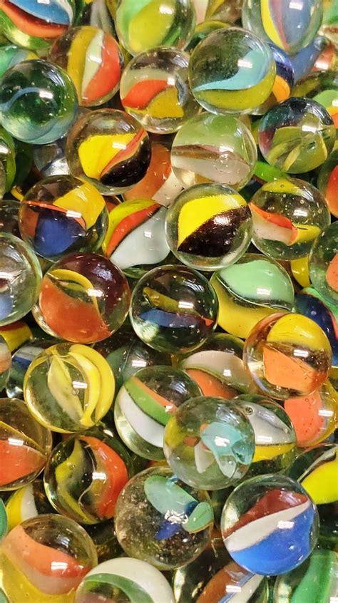 Lot Of 50 Marbles Multi Colored Glass Marbles Cats Eye Etsy