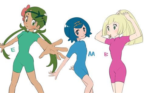 Lillie Lana And Mallow Pokemon And More Drawn By Djmn C Danbooru