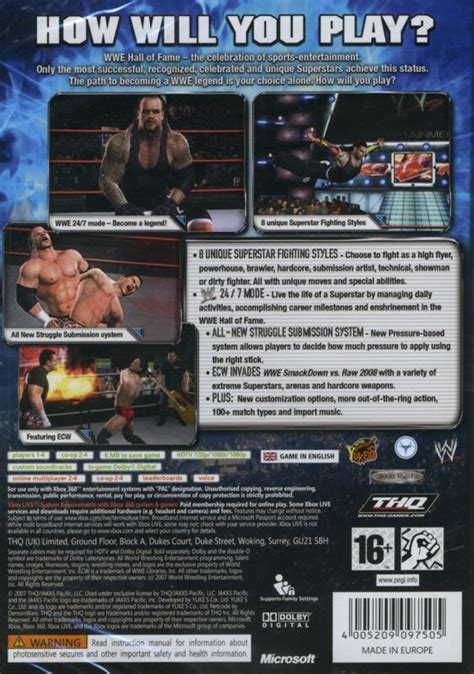 Wwe Smackdown Vs Raw 2008 High Flyer Edition 2007 Xbox 360 Box