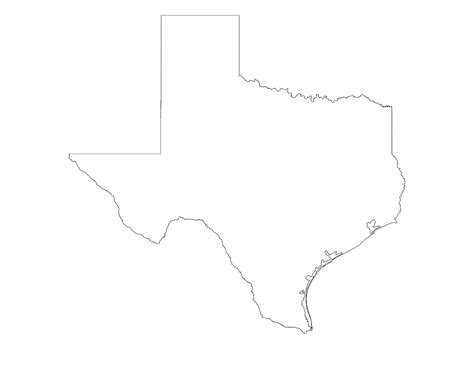 Texas State Outline Map 12 Inch By 18 Inch Laminated Poster With