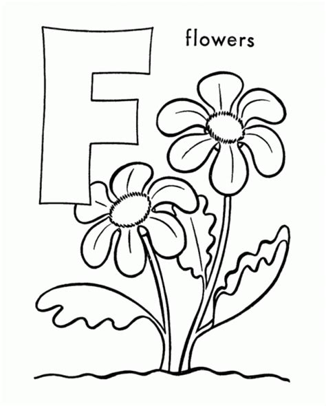 My point that first and foremost, coloring in is a fun. Letter F Is For Flowers Coloring Page | Alphabet coloring ...