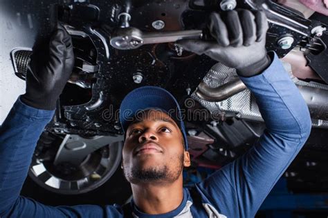 Young African American Mechanic Working With Stock Image Image Of