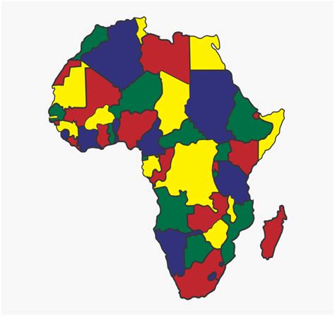 Political Map Of Africa Continent In Cmyk Colors With National Borders