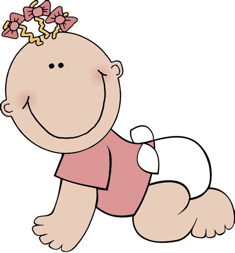 Onlinelabels Clip Art Baby Girl Crawling