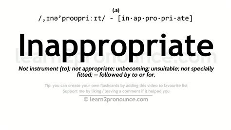 Inappropriate Pronunciation And Definition Youtube