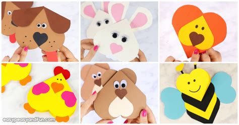 Heart Animals Crafts Valentines Heart Shaped Animals Easy Peasy And Fun