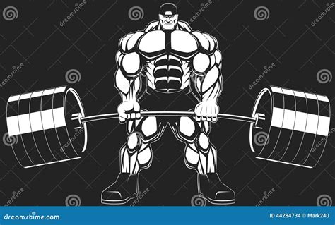 Bodybuilder With A Barbell Vector Illustration