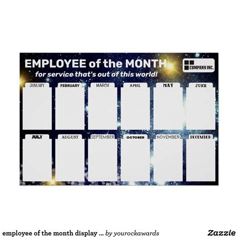 Employee Of The Month Display For 4x6 Photos Poster Incentives For
