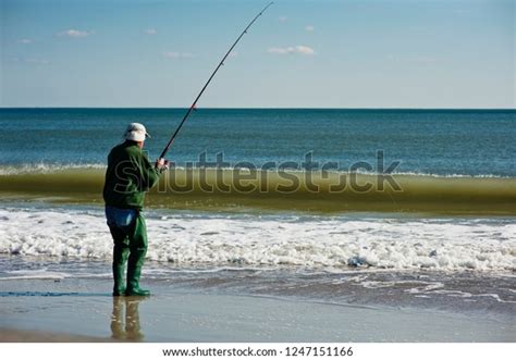 Surf Fishing On Beach Outer Banks Stock Photo Edit Now 1247151166