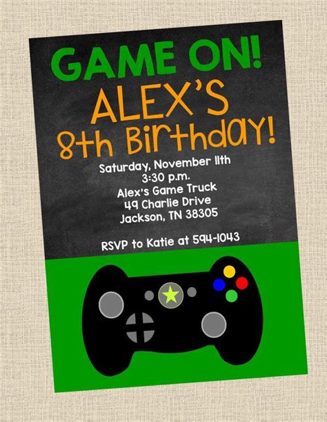 Template Free Printable Video Game Birthday Party Invitations
