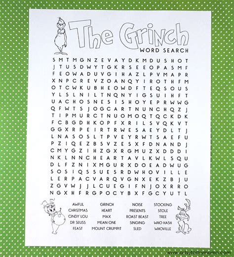 Free Printable Grinch Word Search Christmas Word Search Christmas