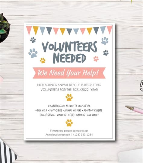 Volunteers Needed Flyer Template Pet Rescue Volunteers Cat Rescue