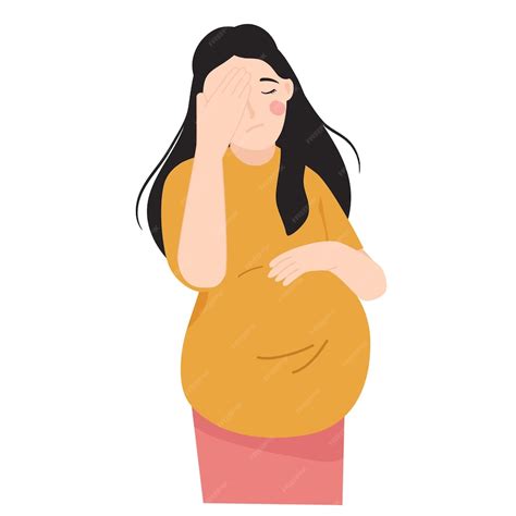Mujer Embarazada Triste Depresión Dificultad Durante El Concepto De