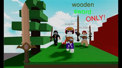 Roblox Bedwars Wooden Sword Only Youtube