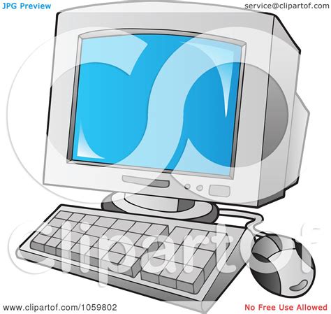 Royalty Free Vector Clip Art Illustration Of A Desktop Computer By