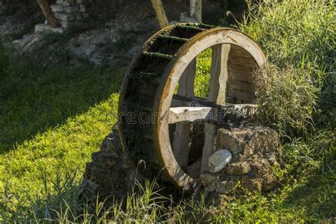 Old Wooden Water Wheel Mill Stock Image Image Of Small Building