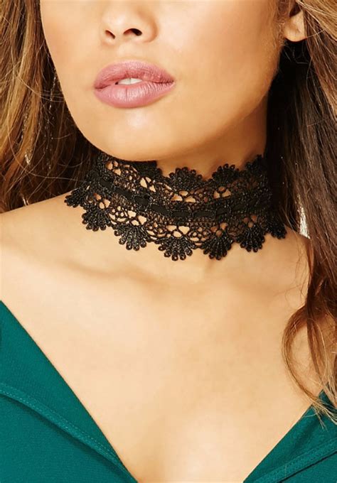 Vintage Trendy Punk Gothic Style Black Lace Sexy Choker Necklaces Wide Bib Collar Necklaces