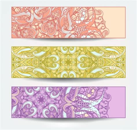 Pattern Banners Colorful Vector Set Vector Free Download