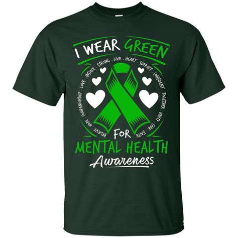 I Wear Green For Mental Health Awareness T Shirt Grass Place