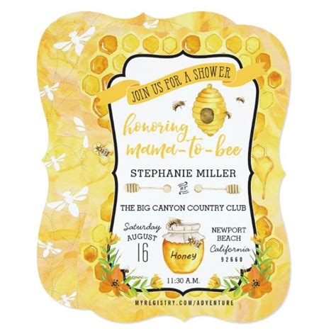 Bee Baby Shower Invitations