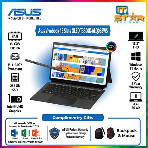 Asus Vivobook 13 Slate Oled T3300k Alq038ws Touch 2 In 1 Pentium